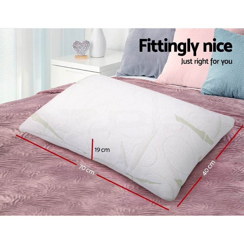 Giselle Bedding Set of 2 Bamboo Pillow with Memory Foam - Sale Now