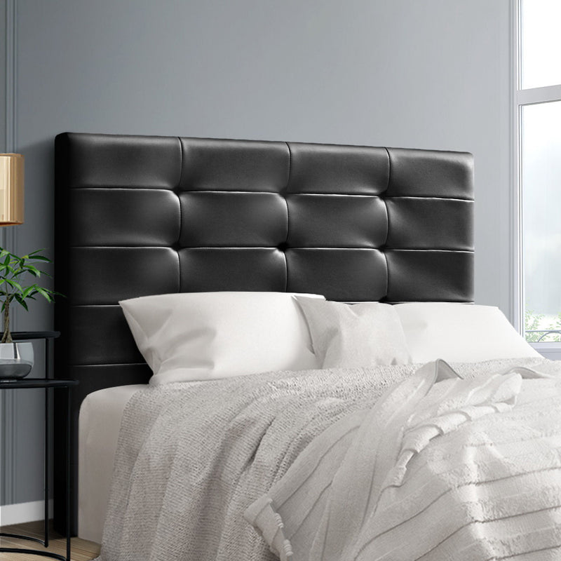 Artiss BENO Double Size Bed Head Headboard Bedhead Leather Base Frame - Sale Now