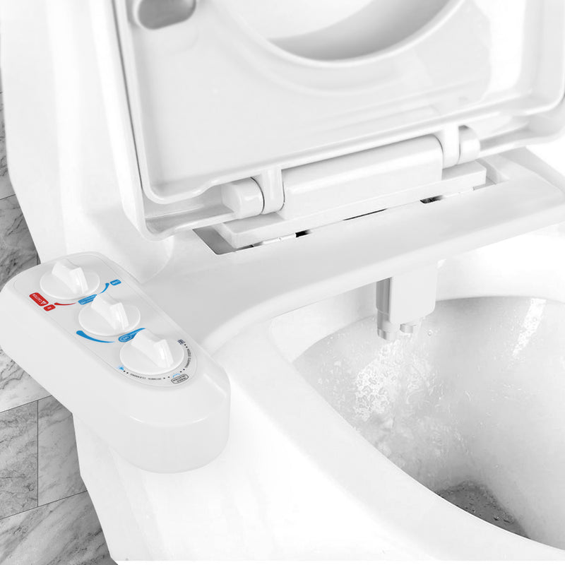 Bidet Toilet Seat Cold Hot Water Spray Non Electric Dual Nozzles Sprayer Hygiene - Sale Now