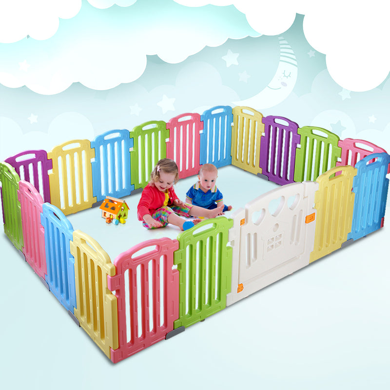 Cuddly Baby 19-Panel Plastic Baby Playpen Kids Toddler Fence - Sale Now