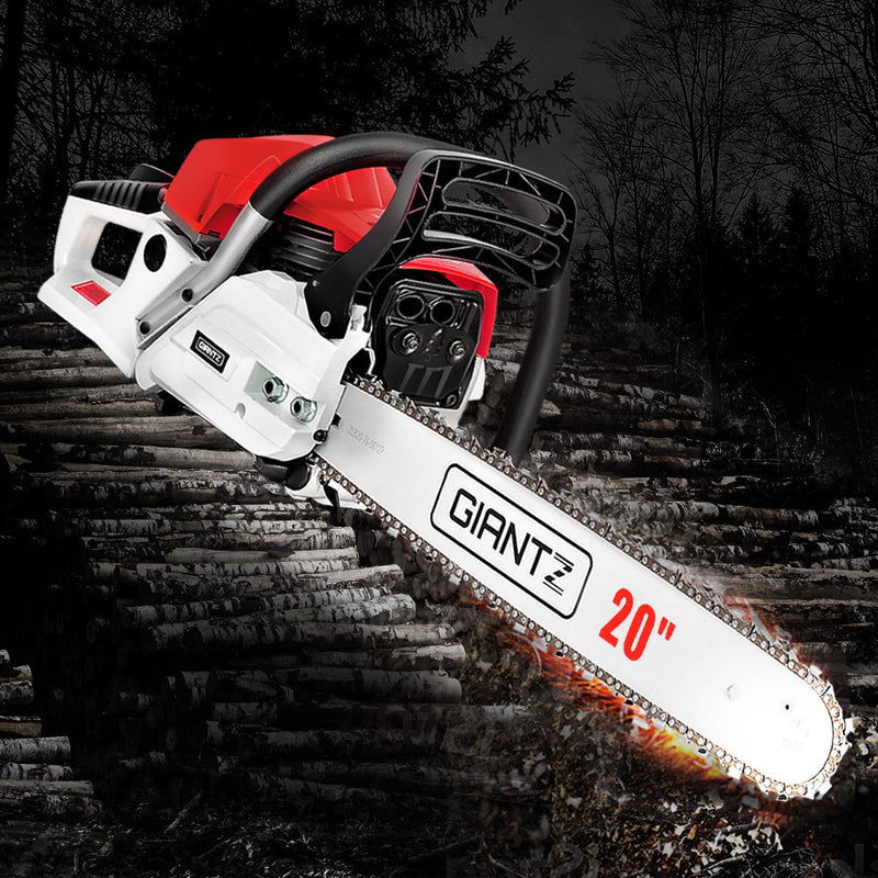 Giantz 62CC Commercial Petrol Chainsaw - Red & White - Sale Now
