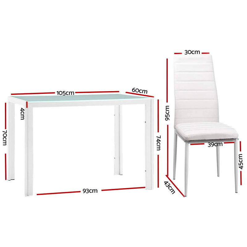 Artiss 5 Piece Dining Table Set - White - Sale Now