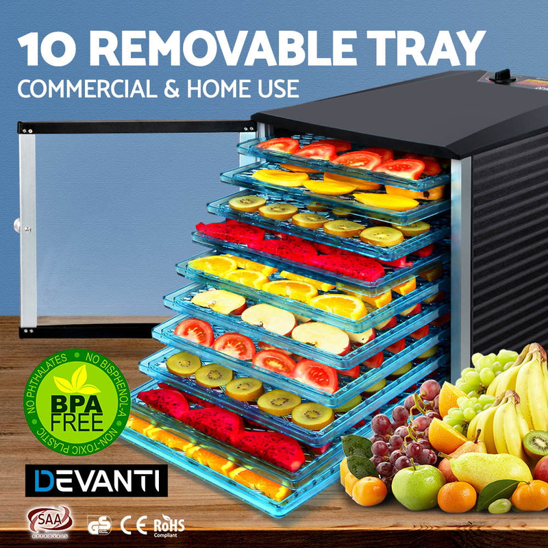 Devanti Commercial Food Dehydrator with 10 Trays - Sale Now