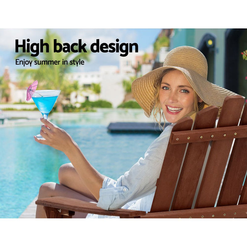 Gardeon Outdoor Sun Lounge Beach Chairs Table Setting Wooden Adirondack Patio Lounges Chair - Sale Now