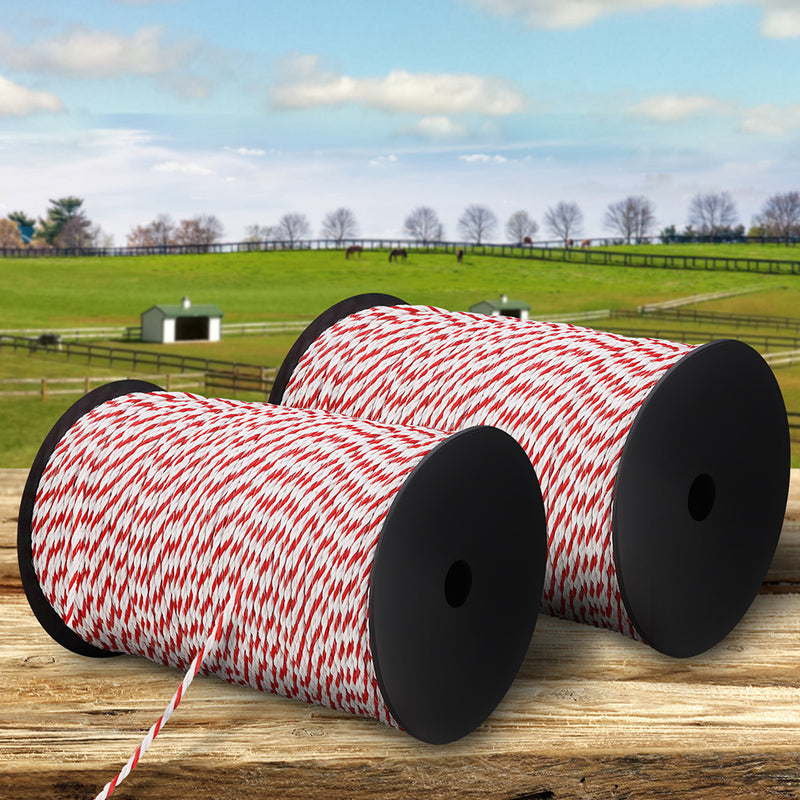 Giantz 1000M Electric Fence Wire Tape Poly Stainless Steel Temporary Fencing Kit - Sale Now