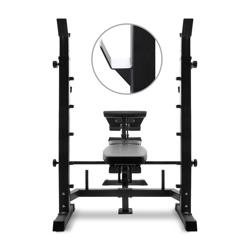 Everfit Multi-Station Weight Bench Press Fitness 48KG Barbell Set Benches Gym - Sale Now