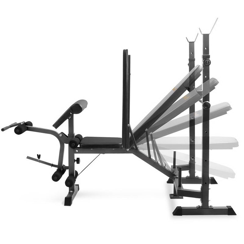 Everfit Multi-Station Weight Bench Press Fitness 48KG Barbell Set Benches Gym - Sale Now