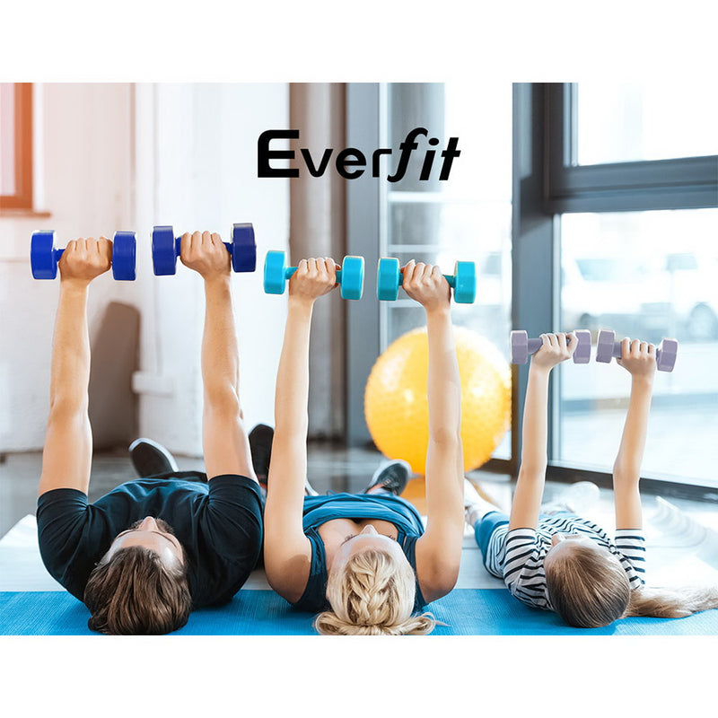 Everfit 6 Piece Dumbbell Weights Set 12kg with Stand - Sale Now
