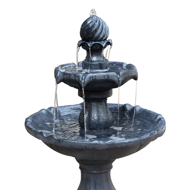 Gardeon 3 Tier Solar Powered Water Fountain - Black - Sale Now