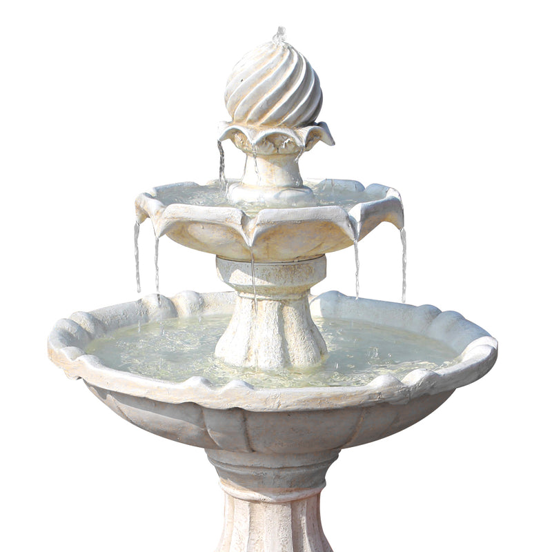 Gardeon 3 Tier Solar Powered Water Fountain - Ivory - Sale Now