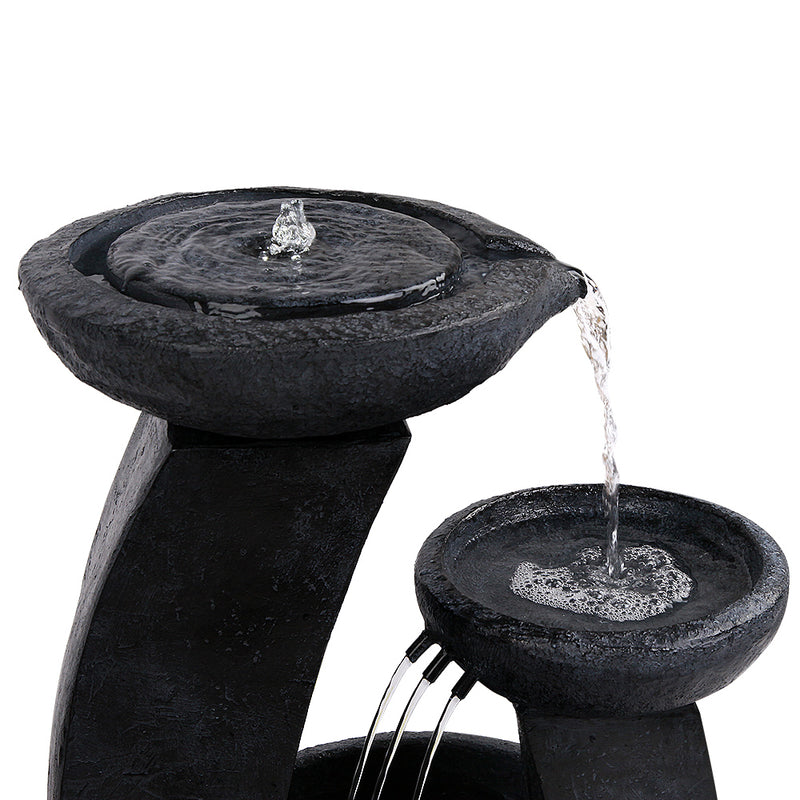 Gardeon 3 Tier Solar Powered Water Fountain with Light - Blue - Sale Now