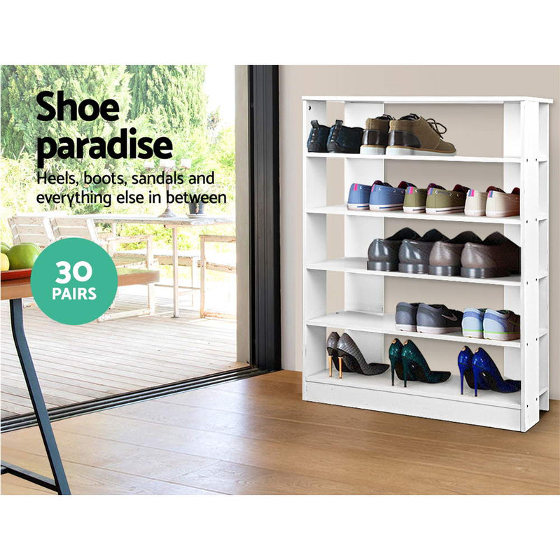 Artiss 6-Tier Shoe Rack Cabinet - White - Sale Now