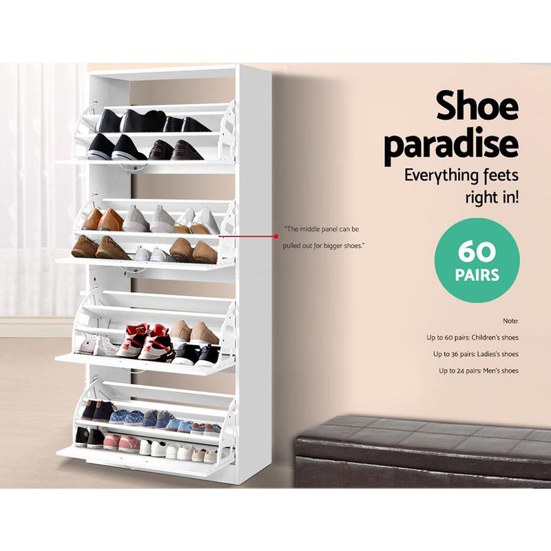Artiss 60 Pairs Shoe Cabinet Shoes Rack Storage Organiser Shelf Cupboard Drawer - Sale Now