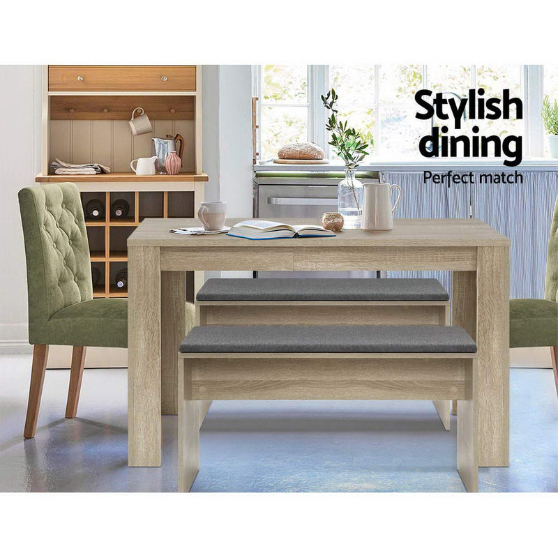 Artiss Dining Table 4 Seater Wooden Kitchen Tables Oak 120cm Cafe Restaurant - Sale Now