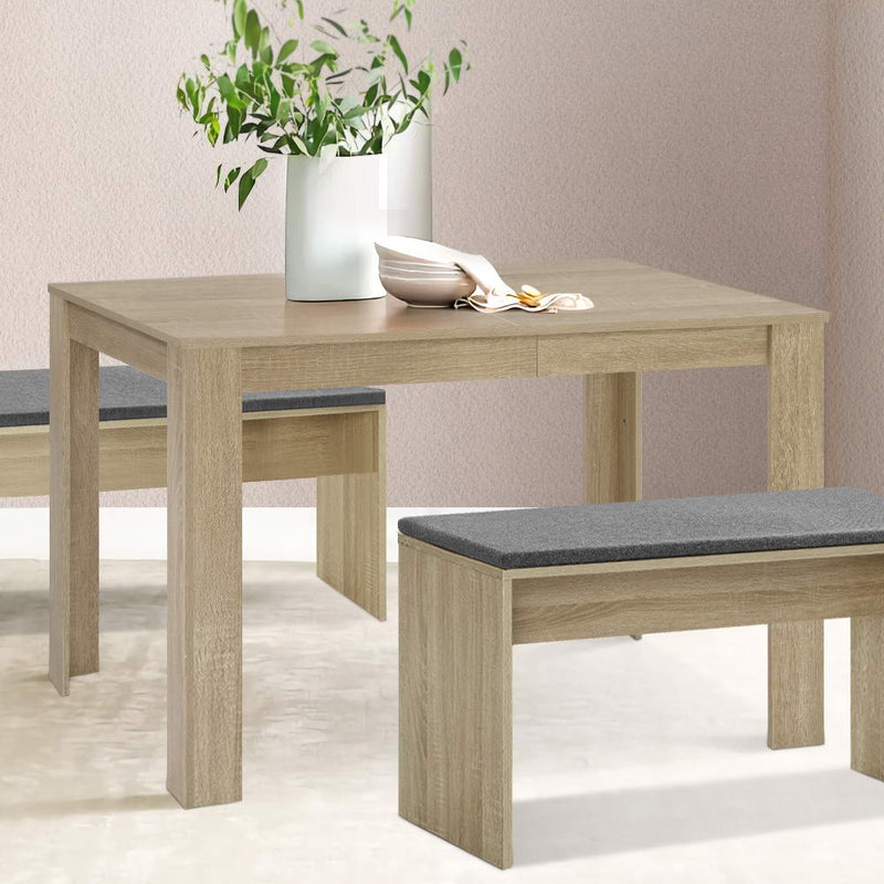 Artiss Dining Table 4 Seater Wooden Kitchen Tables Oak 120cm Cafe Restaurant - Sale Now