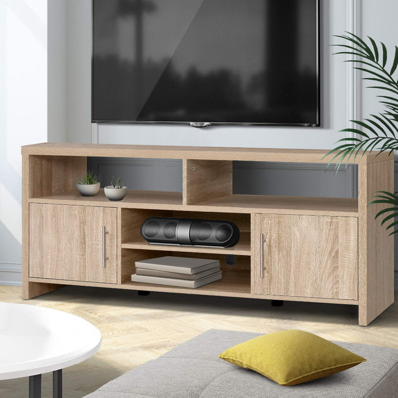 Artiss TV Cabinet Entertainment Unit Stand Storage Shelf Sideboard 140cm Oak - Sale Now