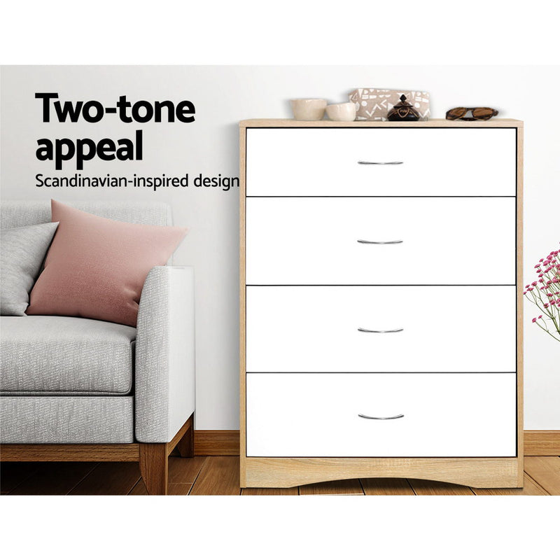 Artiss Chest of Drawers Tallboy Dresser Table Bedroom Storage White Wood Cabinet - Sale Now