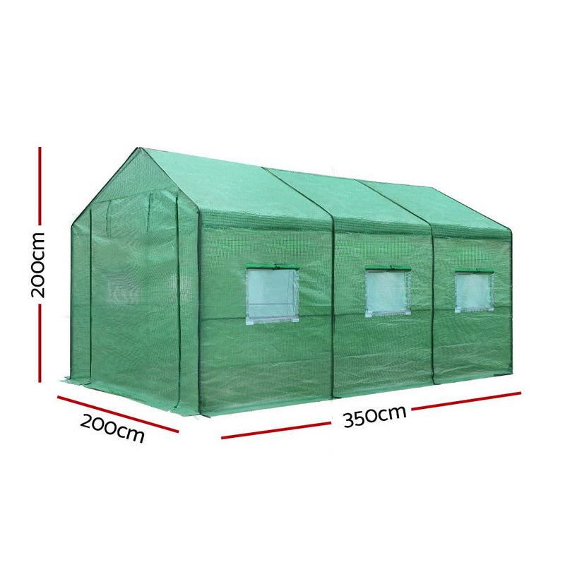 Greenfingers Greenhouse Garden Shed Green House 3.5X2X2M Greenhouses Storage Lawn - Sale Now