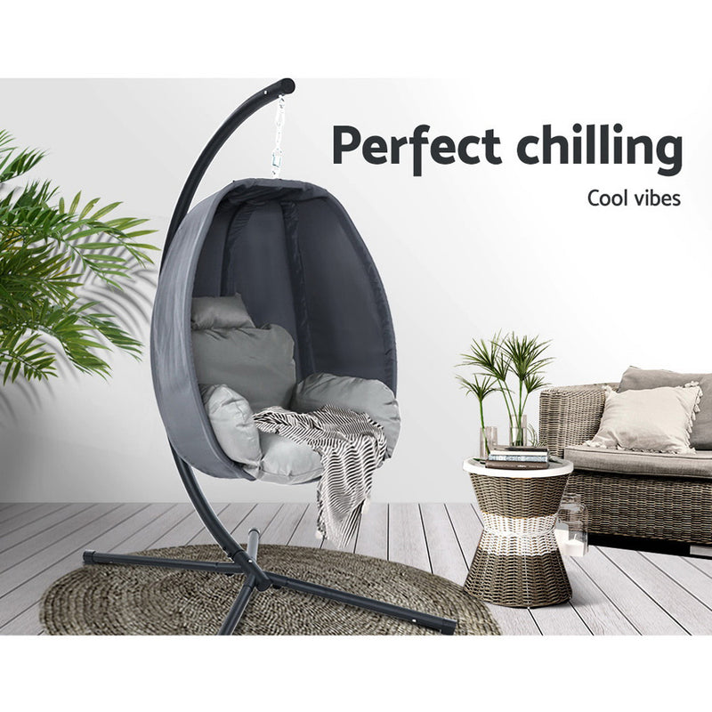 Gardeon Outdoor Furniture Egg Hammock Hanging Swing Chair Pod Lounge Chairs - Sale Now
