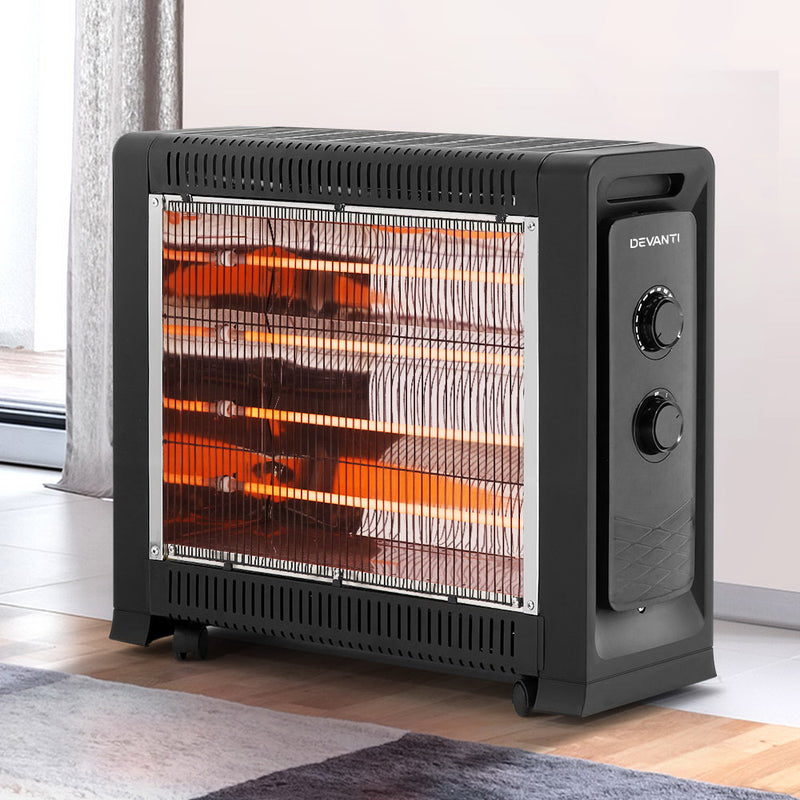 Devanti 2200W Electric Infrared Radiant Convection Panel Heater Portable - Sale Now