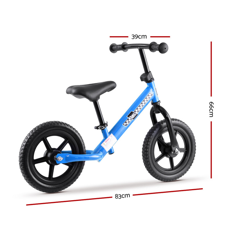 Kids Balance Bike Ride On Toys Push Bicycle Wheels Toddler Baby 12" Bikes Blue - Sale Now