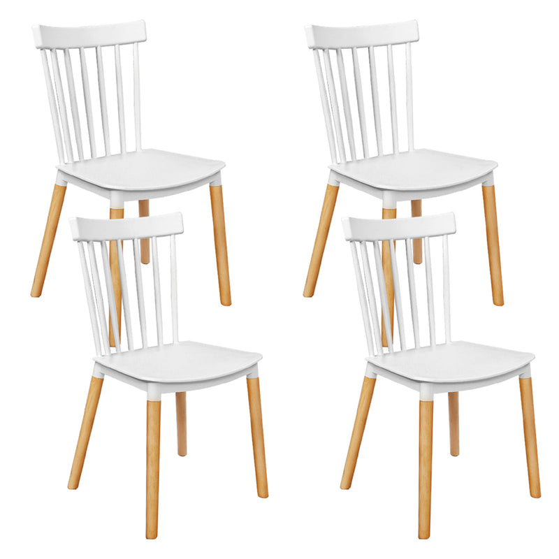 Artiss Set of 4 Dining Chairs Replica Kitchen Chair White Retro Rubber Wood Cafe Seat