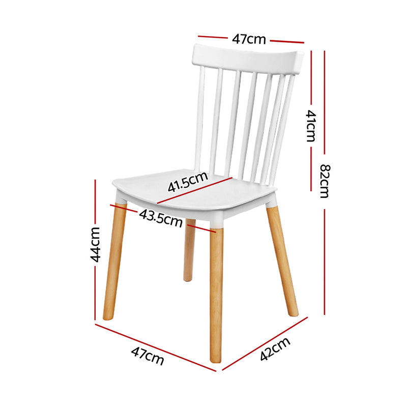 Artiss Set of 4 Dining Chairs Replica Kitchen Chair White Retro Rubber Wood Cafe Seat - Sale Now