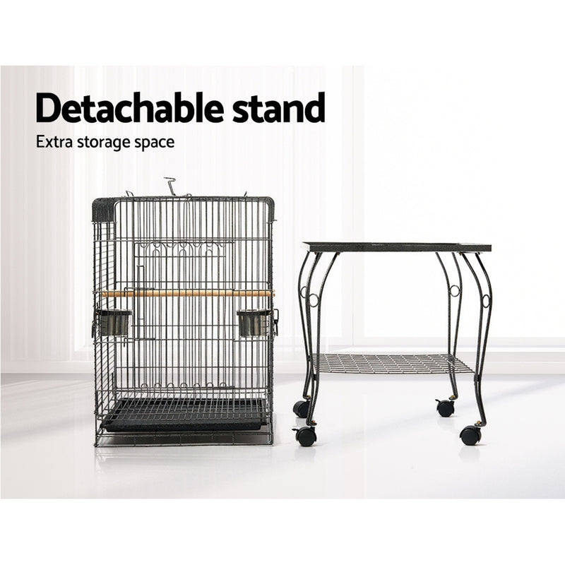 i.Pet Large Bird Cage with Perch - Black - Sale Now