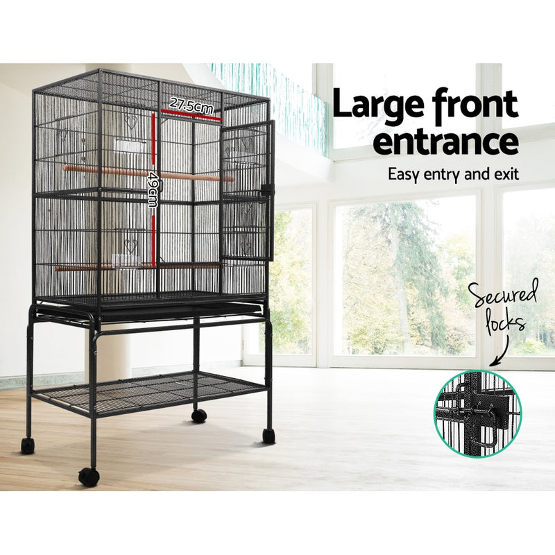 i.Pet Bird Cage Pet Cages Aviary 137CM Large Travel Stand Budgie Parrot Toys - Sale Now