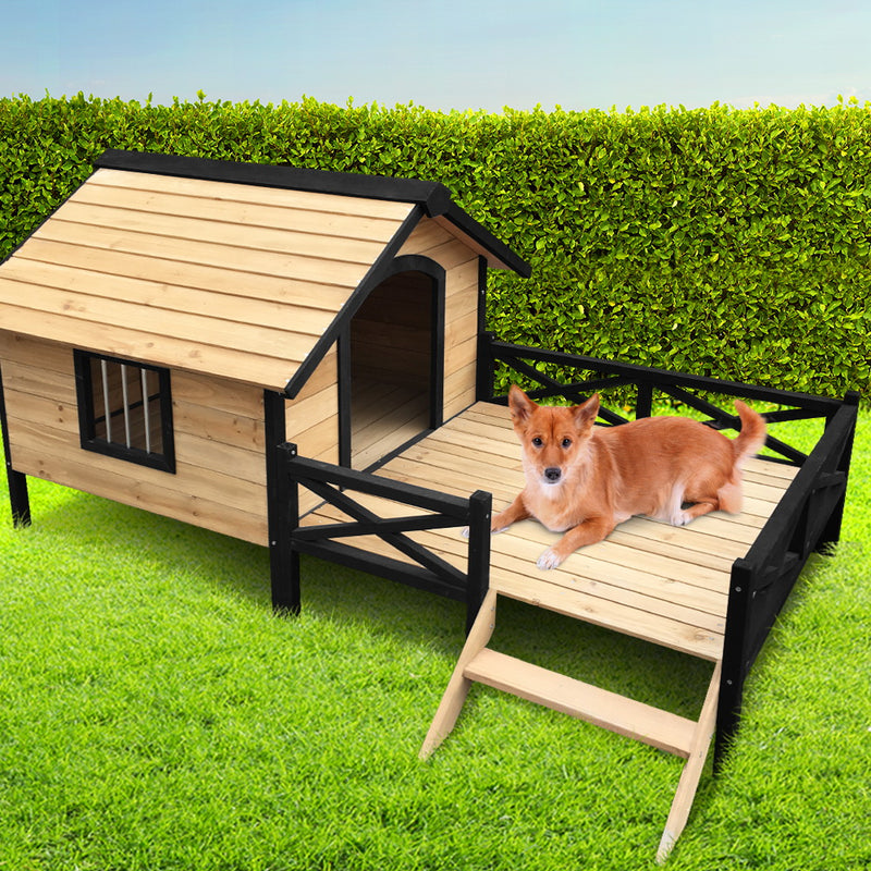i.Pet Dog Kennel Kennels Outdoor Wooden Pet House Puppy Extra Large XXL Outside - Sale Now