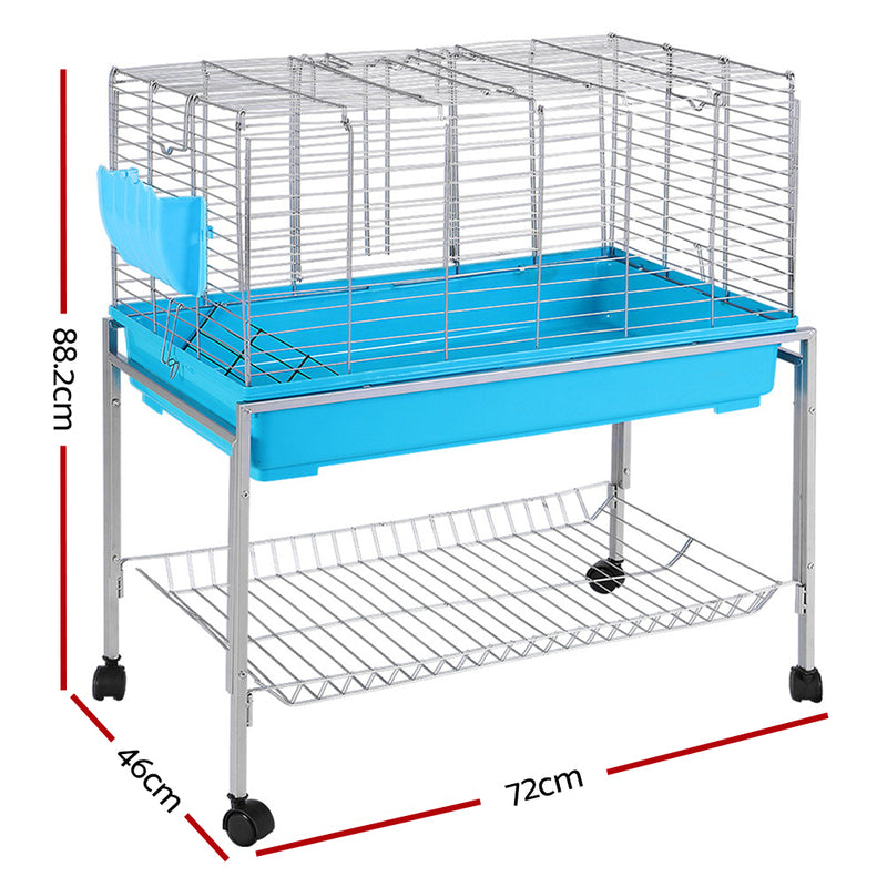 i.Pet Rabbit Cage Hutch Cages Indoor Hamster Enclosure Carrier Bunny Blue - Sale Now
