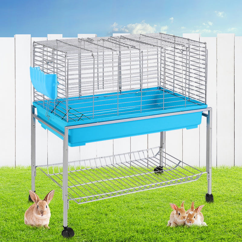 i.Pet Rabbit Cage Hutch Cages Indoor Hamster Enclosure Carrier Bunny Blue - Sale Now