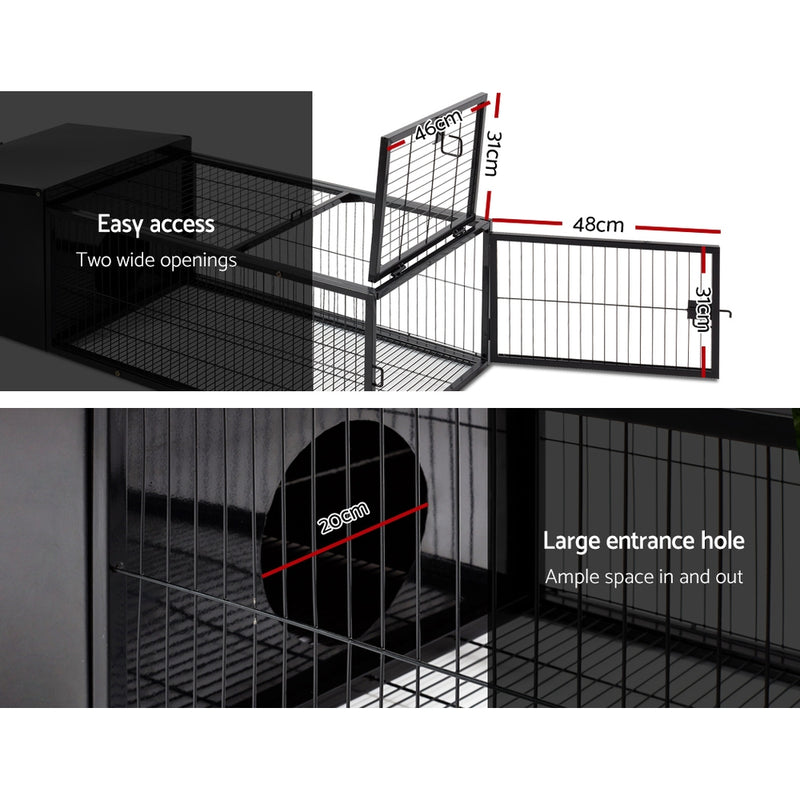i.Pet Rabbit Cage Hutch Cages Indoor Outdoor Hamster Enclosure Pet Metal Carrier 122CM Length - Sale Now