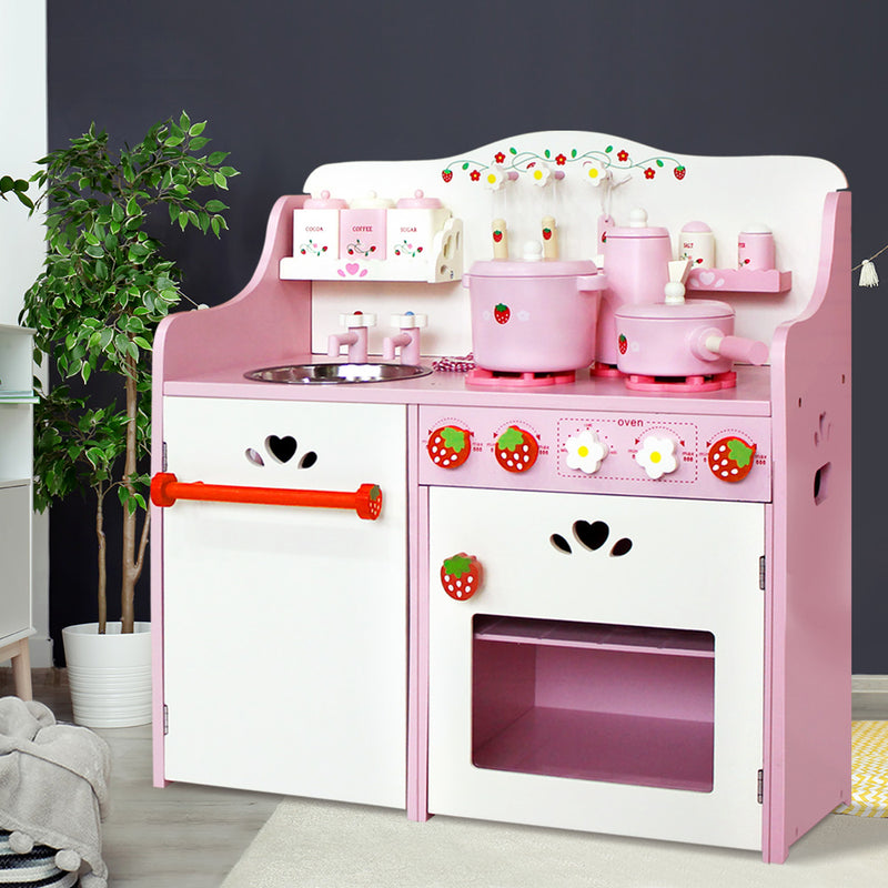 Keezi Kids Kitchen Play Set - Pink - Sale Now