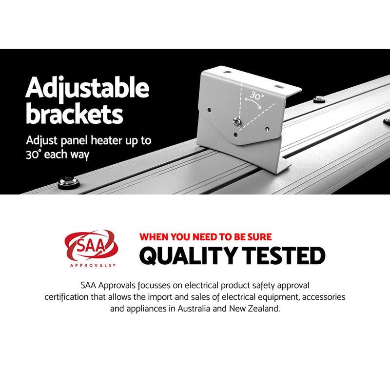 Devanti 2x 2400W Electric Infared Radiant Strip Heater Panel Heat Bar Outdoor - Sale Now