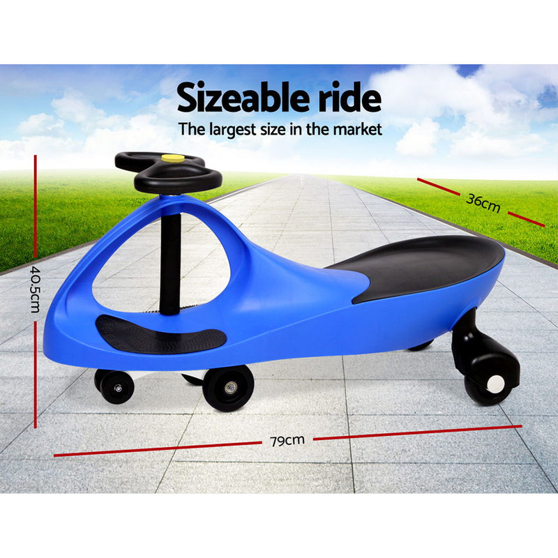 Keezi Kids Ride On Swing Car - Blue - Sale Now