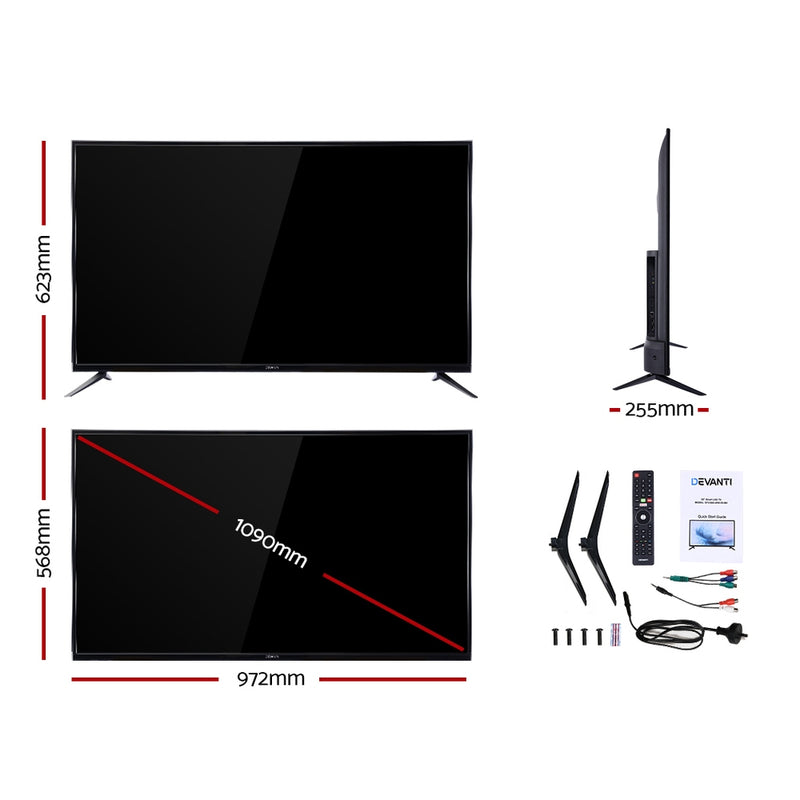 Devanti Smart LED TV 43 Inch 43" 4K UHD HDR LCD Slim Thin Screen Netflix YouTube - Sale Now