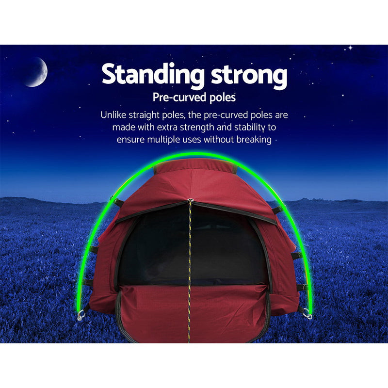 Weisshorn Biker Swag Camping Tent Single Canvas Swags Biking Hiking Beach - Sale Now