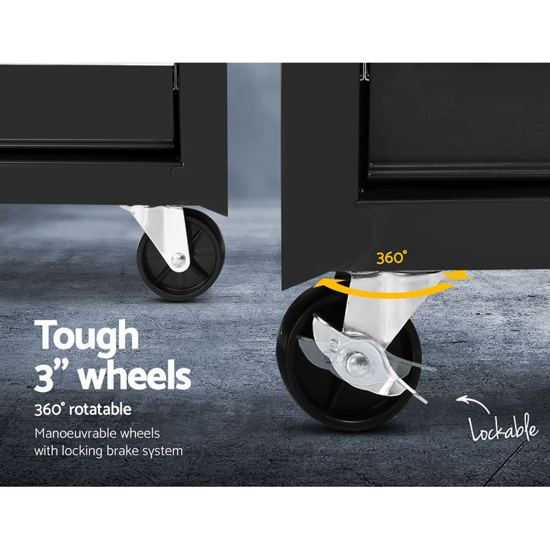 Giantz 5 Drawer Mechanic Tool Box Storage Trolley - Black - Sale Now