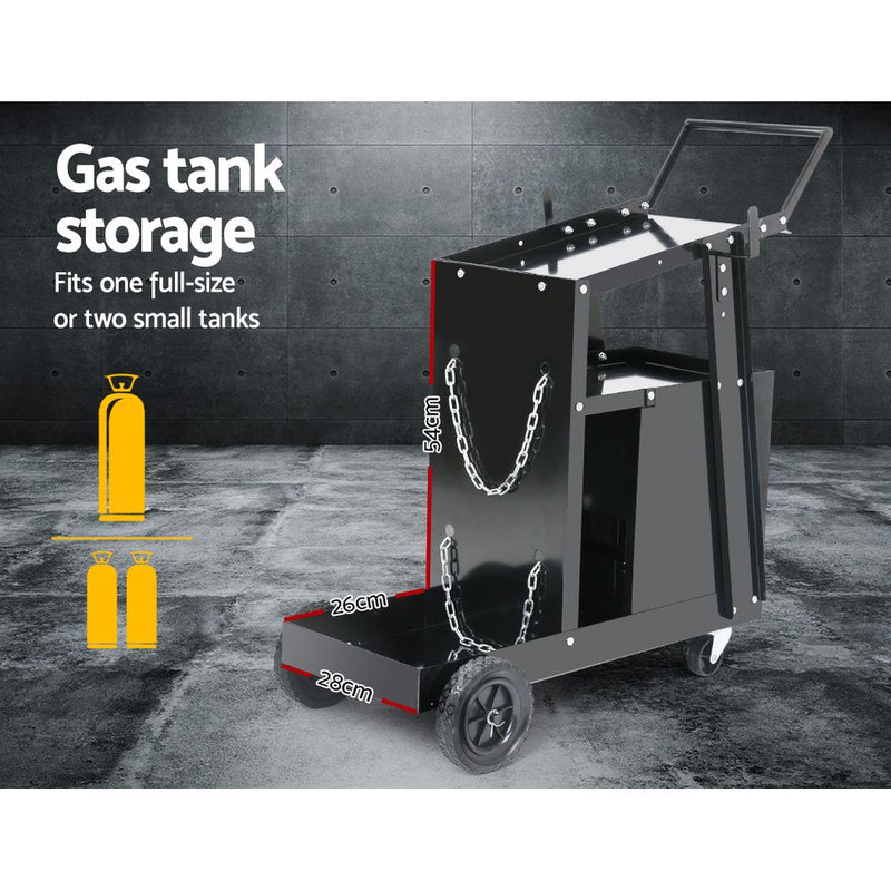 Giantz 4 Drawer Welding Trolley - Black - Sale Now