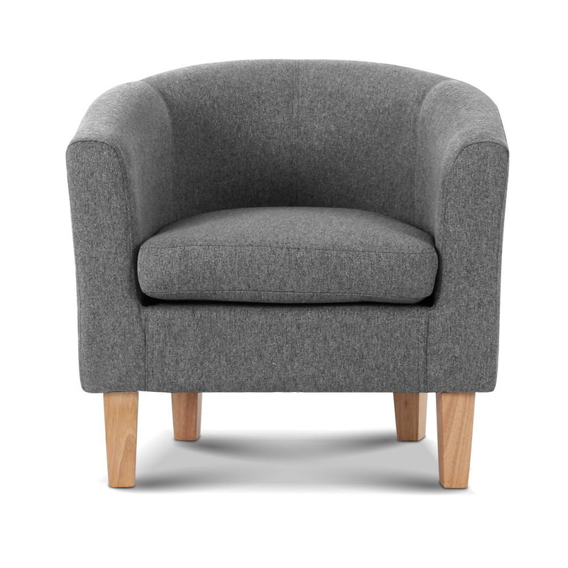 Artiss Abby Fabric Armchair - Grey - Sale Now