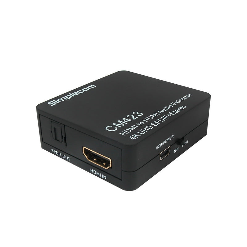Simplecom CM423 HDMI Audio Extractor 4K HDMI to HDMI and Optical SPDIF + 3.5mm Stereo - Sale Now