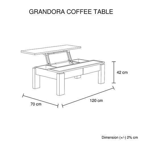 Grandora Coffee Table Black & White Glossy Colour - Sale Now