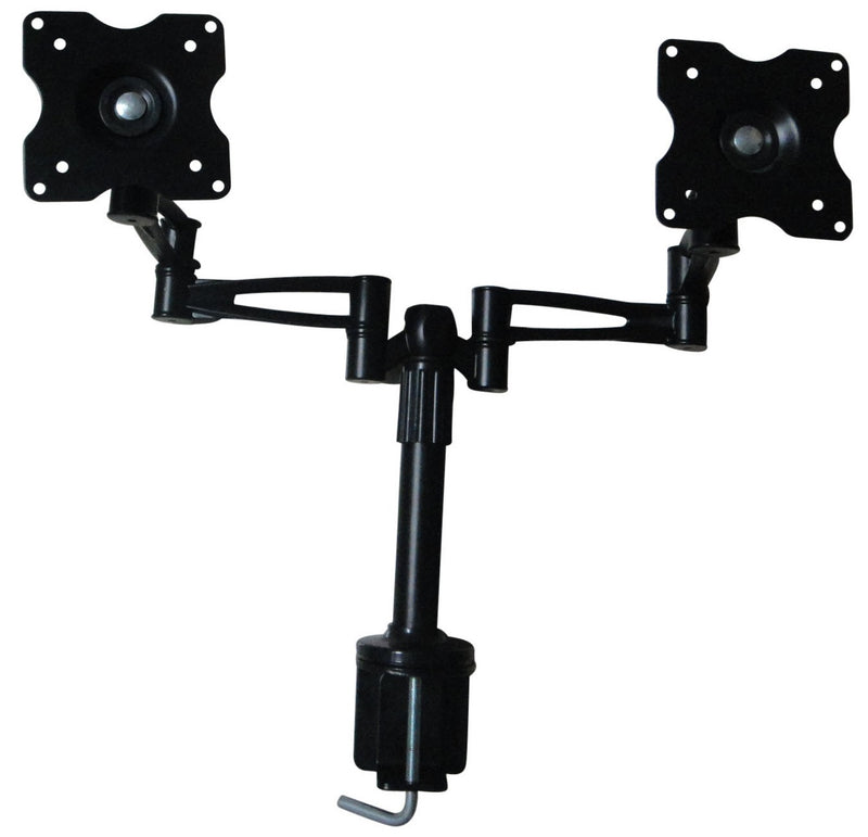 Two-Screen 10-25" Desk Monitor TV Plasma LED LCD Work Mount - Sale Now
