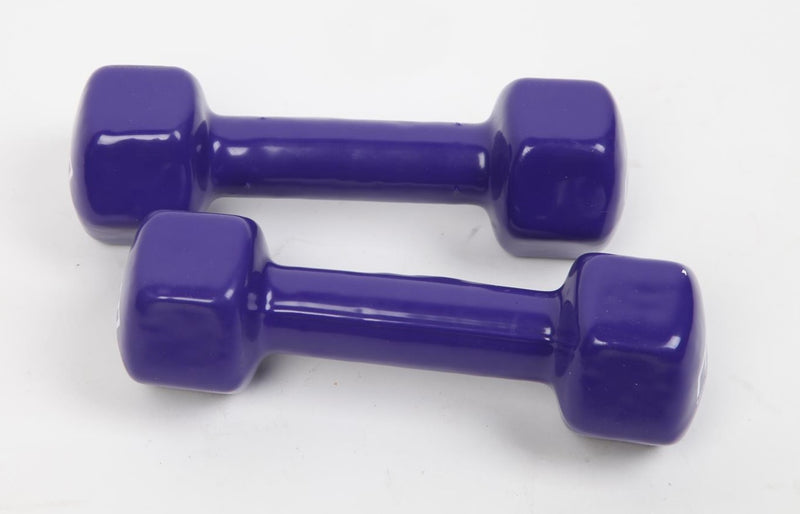 2kg Dumbbells Pair PVC Hand Weights Rubber Coated - Sale Now