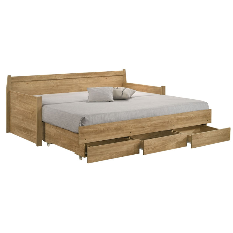 Mica Natural Wooden Day Bed with 3 Drawers Sofa Bed Frame - Sale Now