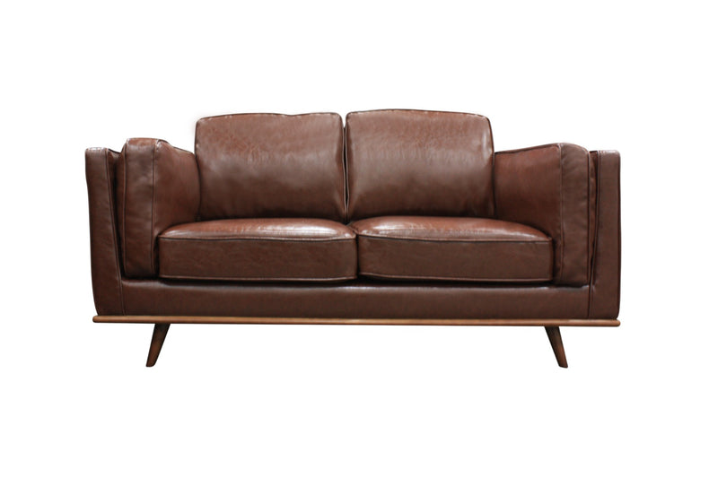 2 Seater Stylish Leatherette Brown York Sofa - Sale Now