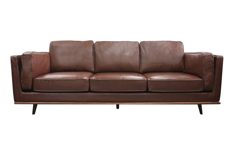 3 Seater Stylish Leatherette Brown York Sofa - Sale Now