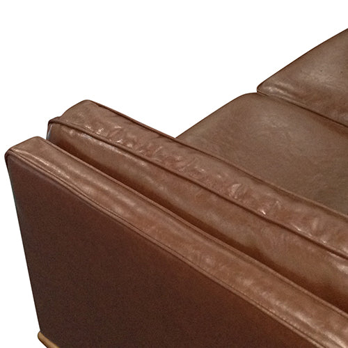1 Seater Stylish Leatherette Brown York Sofa - Sale Now