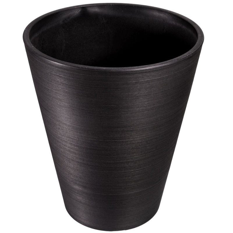 Decorative Textured Round Black Planter 47cm - Sale Now